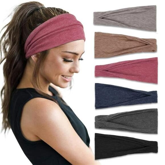 Wide non slip headbands for women stretchy workout yoga running hair accessories - Picture 1 of 6